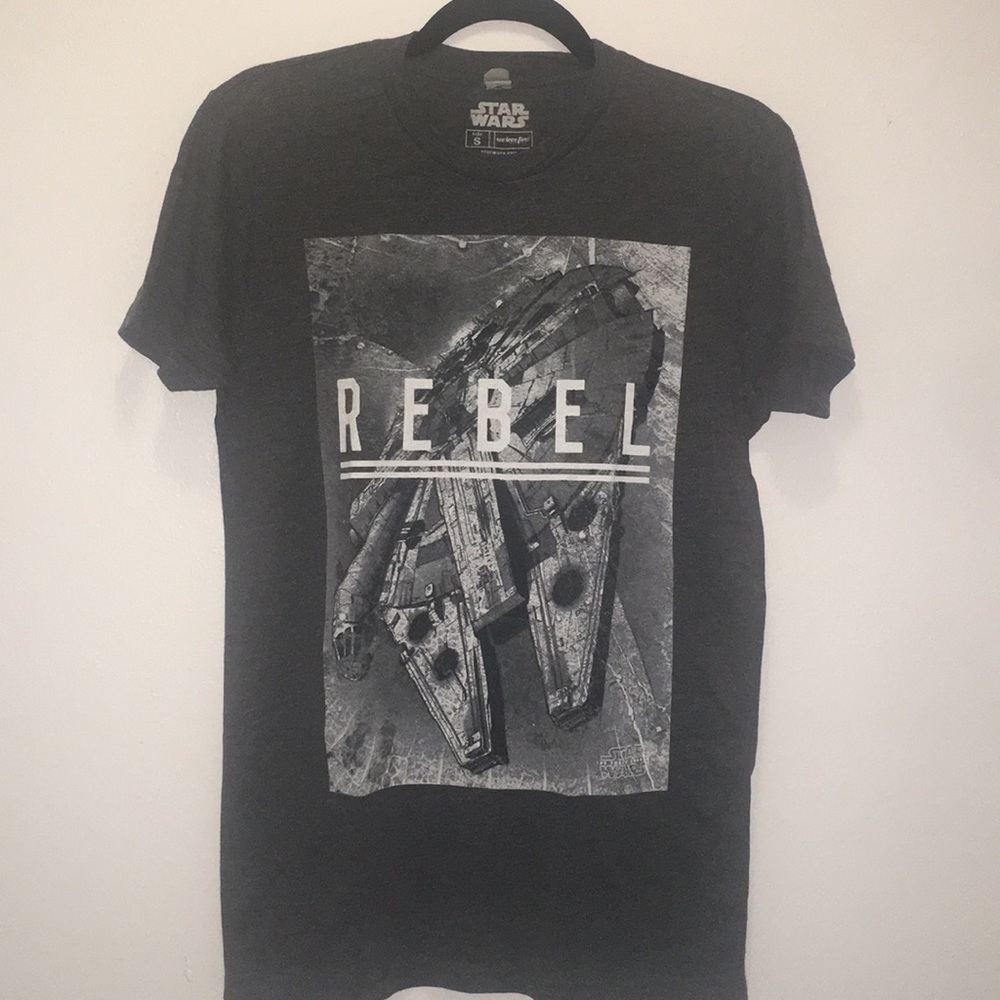 ☀️4/$20 STAR WARS tee t-shirt Size S Dark Gray